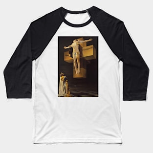 Salvador Dali Crucifixion (Corpus Hypercubus) Art Poster 1954 Surrealism Baseball T-Shirt